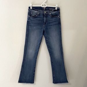 7 for all mankind cropped boot cut jeans